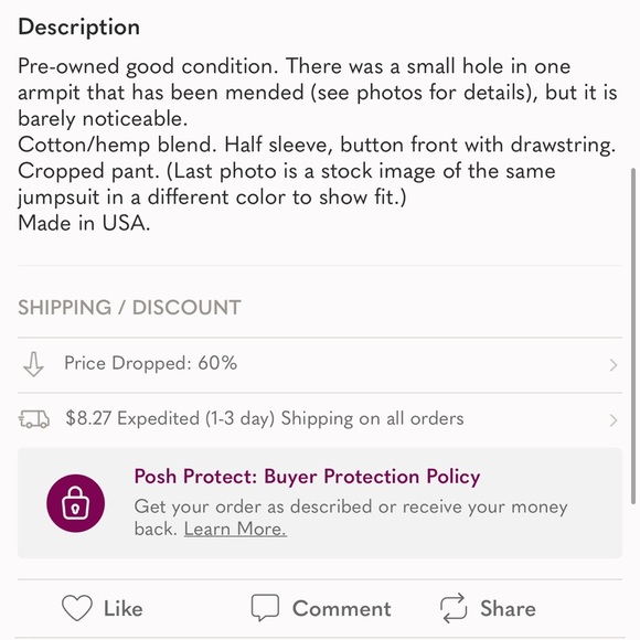 Hackwith Design house Los Angeles Black natural jumpsuit size L - Picture 9 of 13